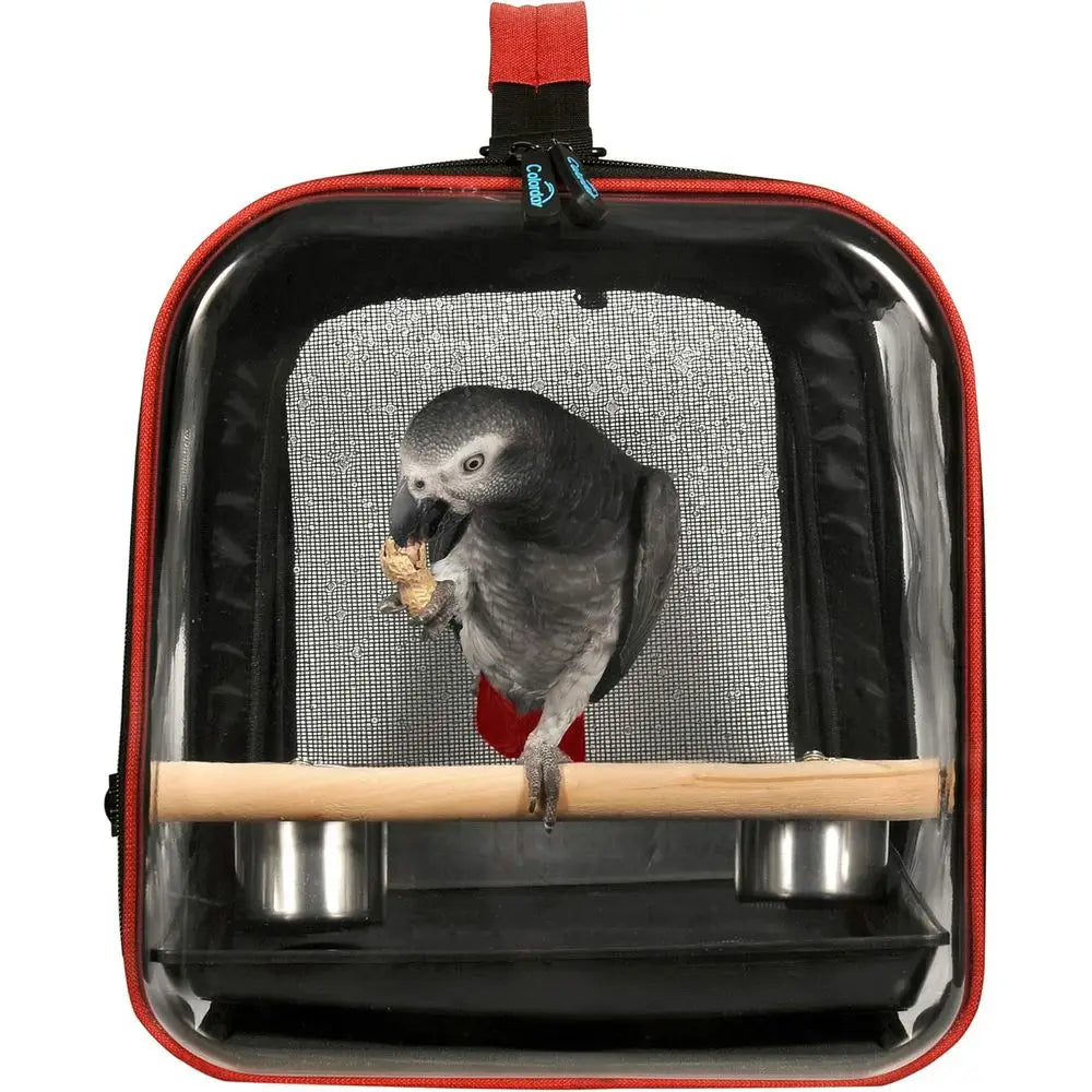 Lightweight Bird Travel Cage With Parrot Feeder Cups And Perch