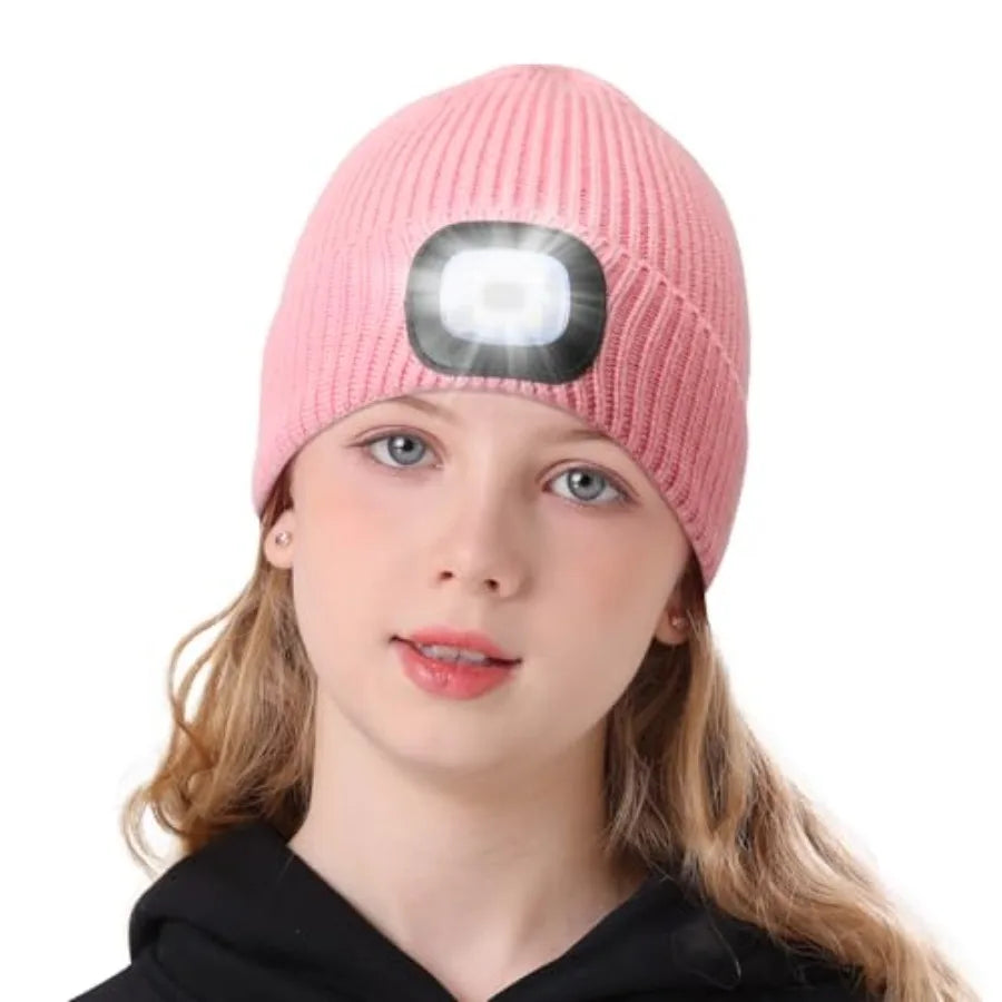 MELASA USB Rechargeable LED Beanie With Hands Free Light