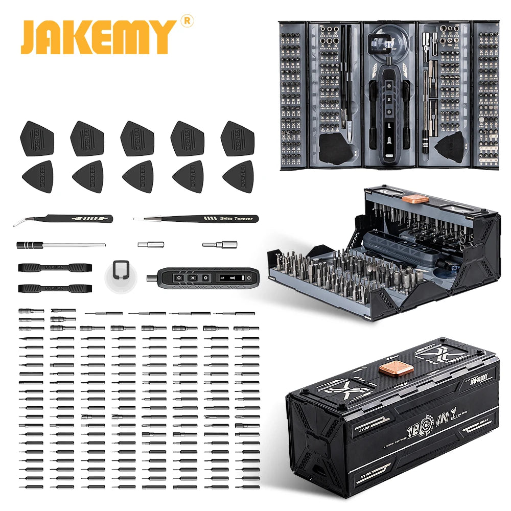 JAKEMY 180 In 1 Precision Manual Multifunctional Screwdriver Set - Magnetic Bits For Mobile PC Glasses Repair Tool