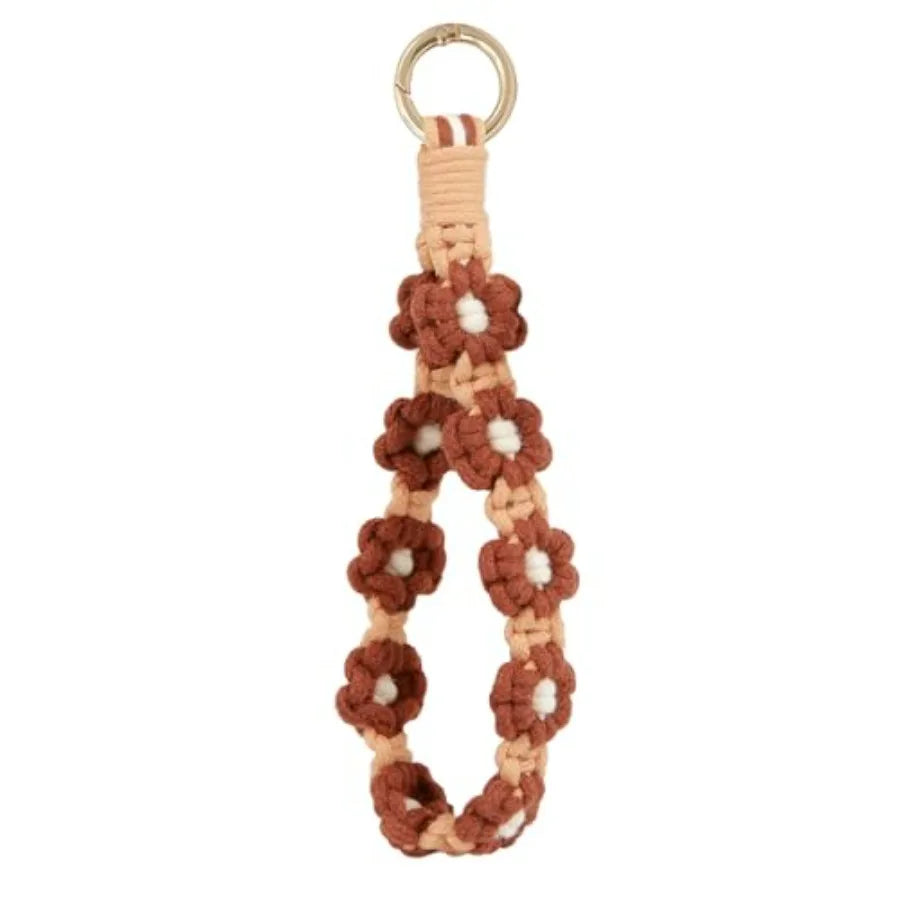 Boho Macrame Keychain Wristlet Exquisite Weave Handmade Lanyard Bracelet Women
