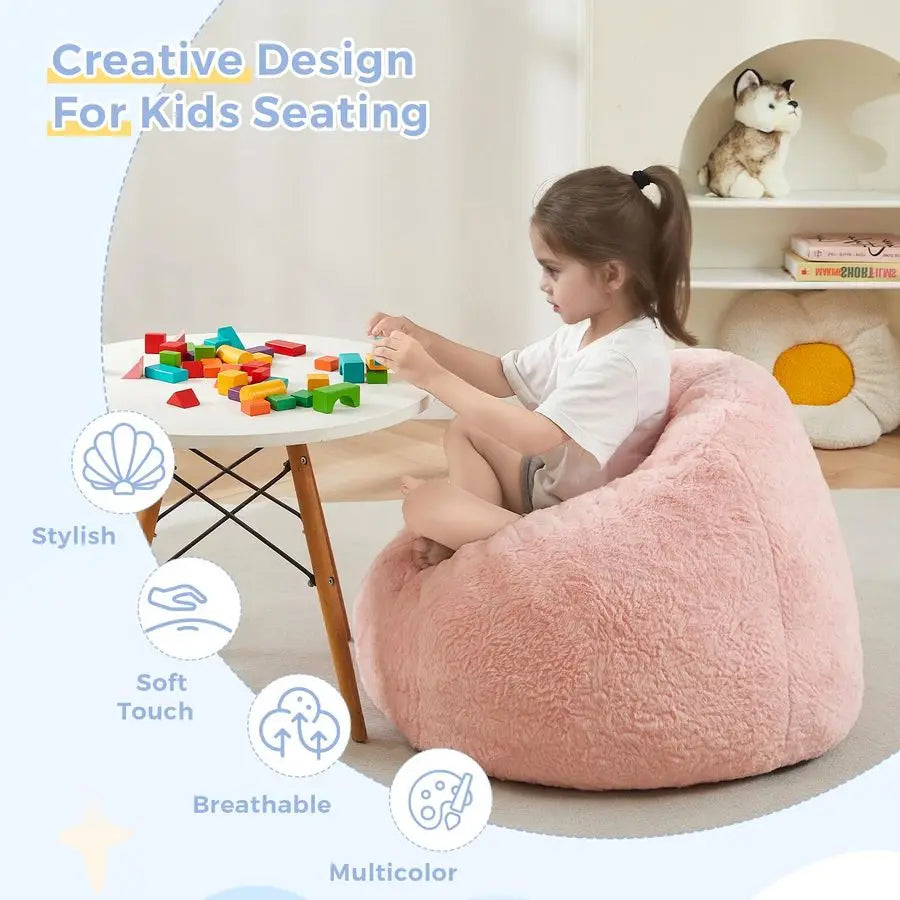 Shell Shaped Bean Bag Chair For Kids Playroom Nursery