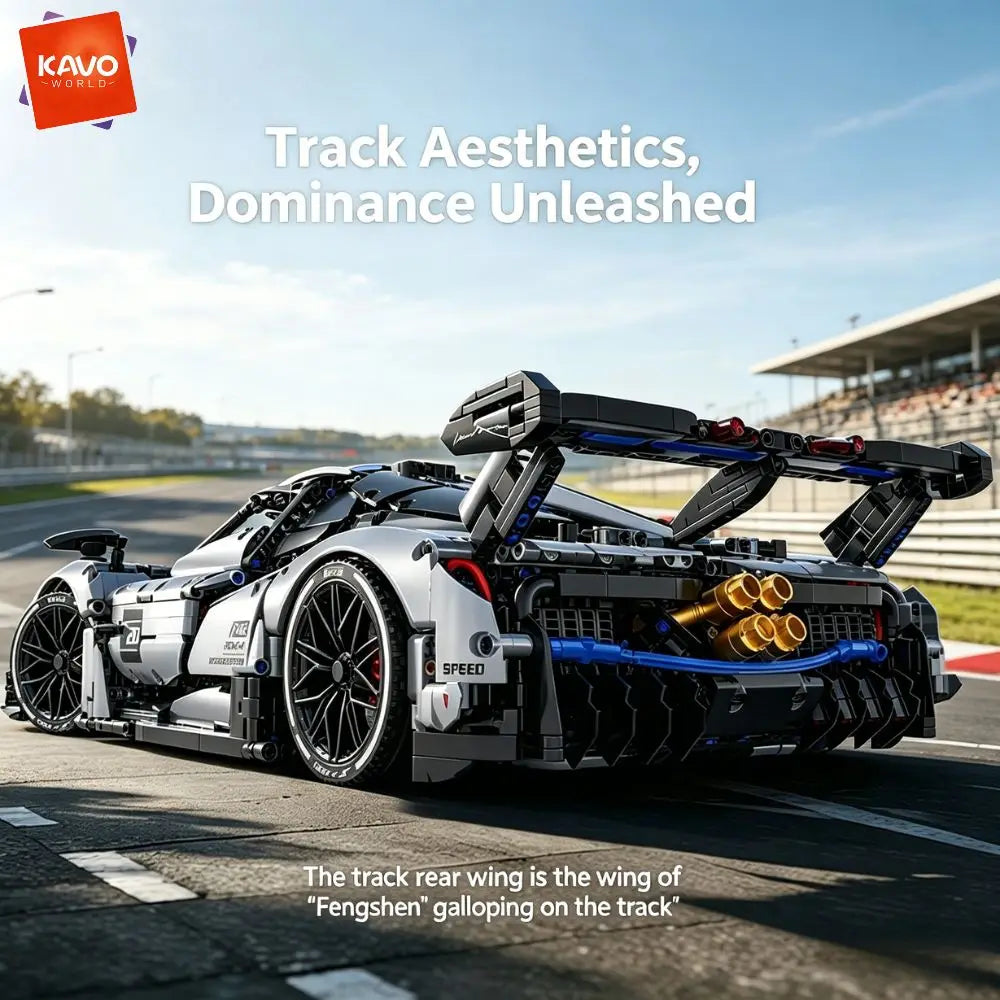KAVOWORLD Racing Sports Car Building Blocks DIY STEM Assembly Model
