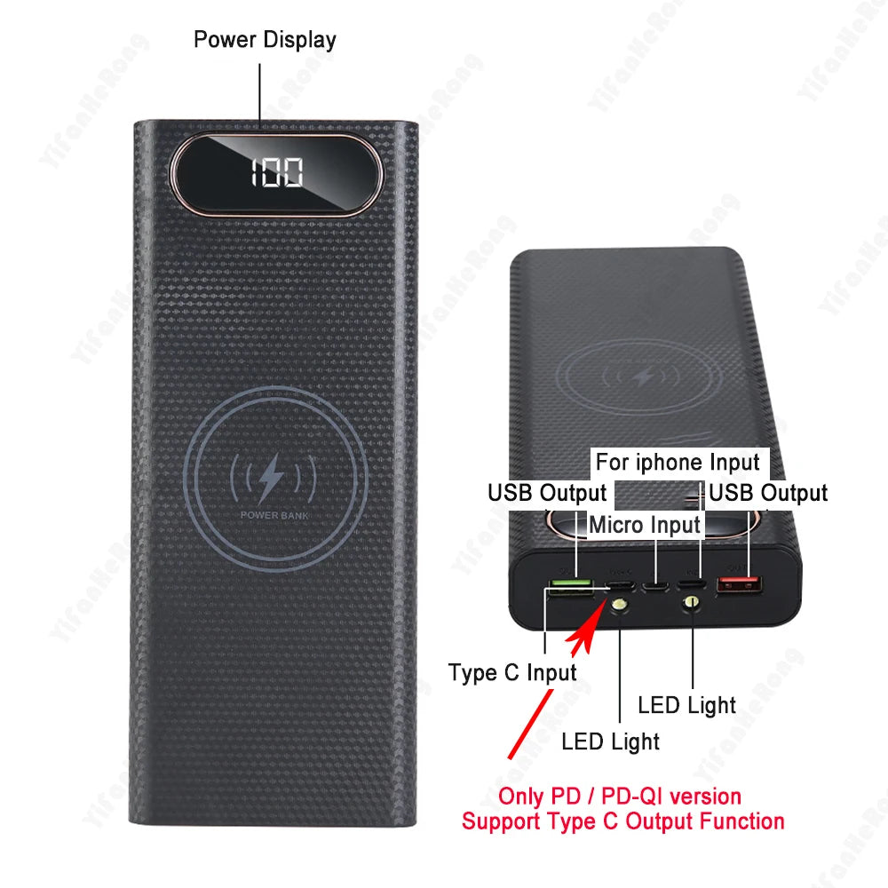 8x21700 Battery Case With Dual USB Charger Box And Storage
