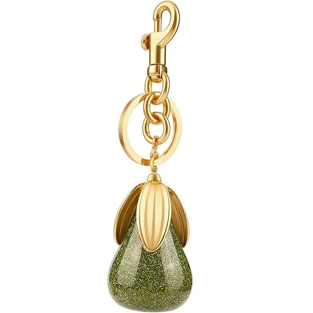 Cute Crystal Bag Charm With Metal Handbag Keychain Pendant