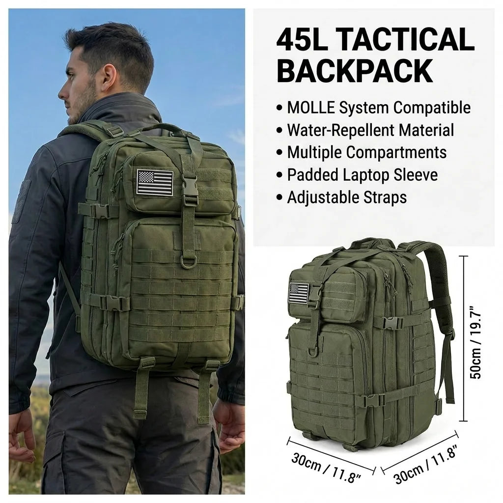ReFire Gear Tactical Molle Backpack For Outdoor Hiking And Camping