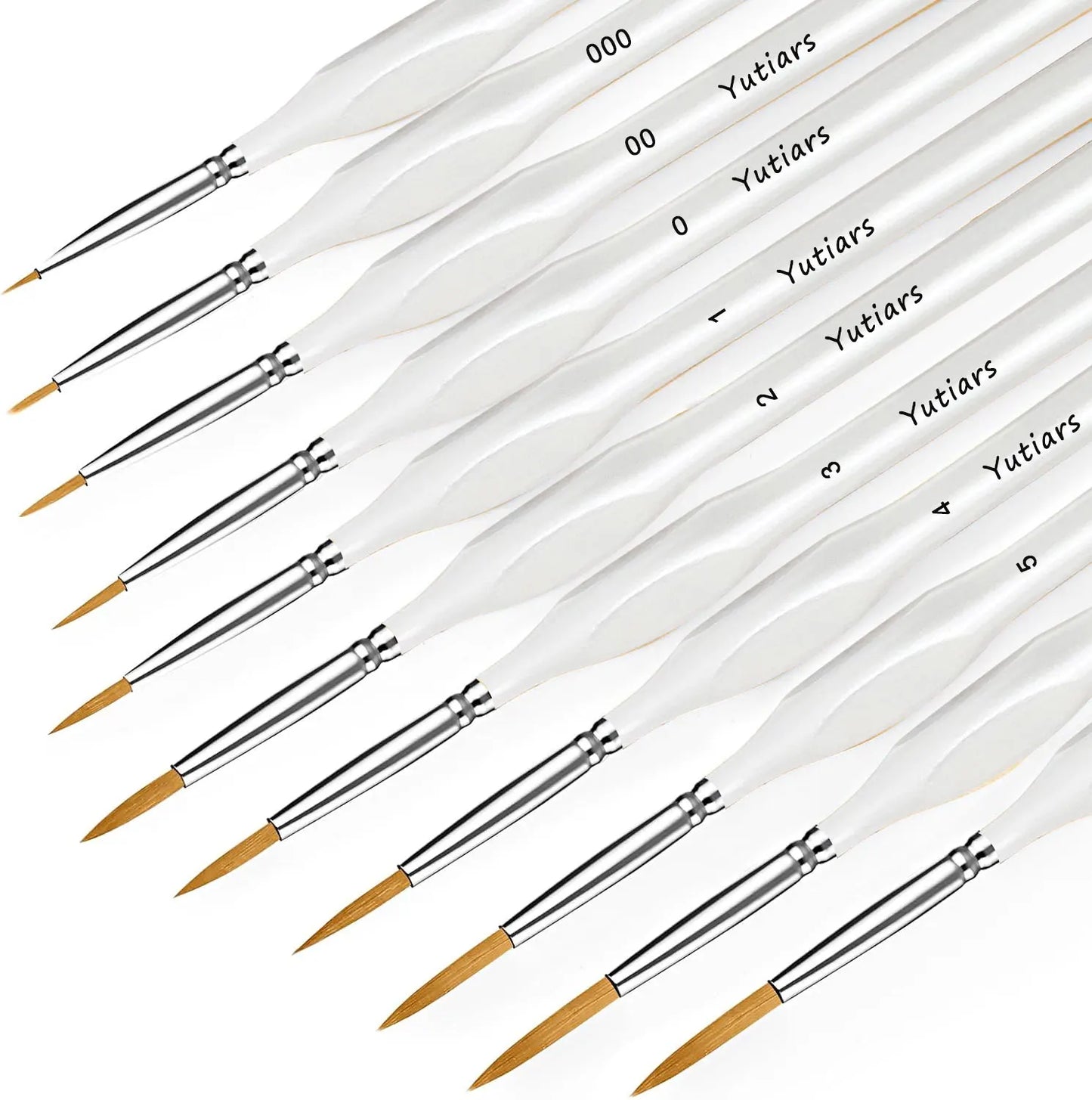 Miniature Detail Tip Paint Brush Set With Ergonomic Handles Acrylic