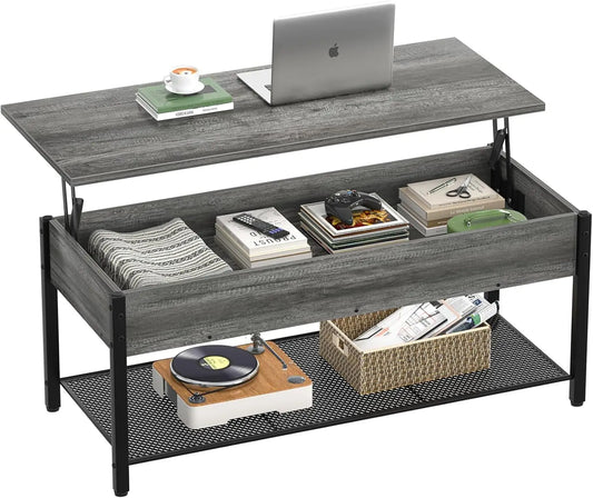 Lift Top Coffee Table With Hidden Storage For Small Spaces