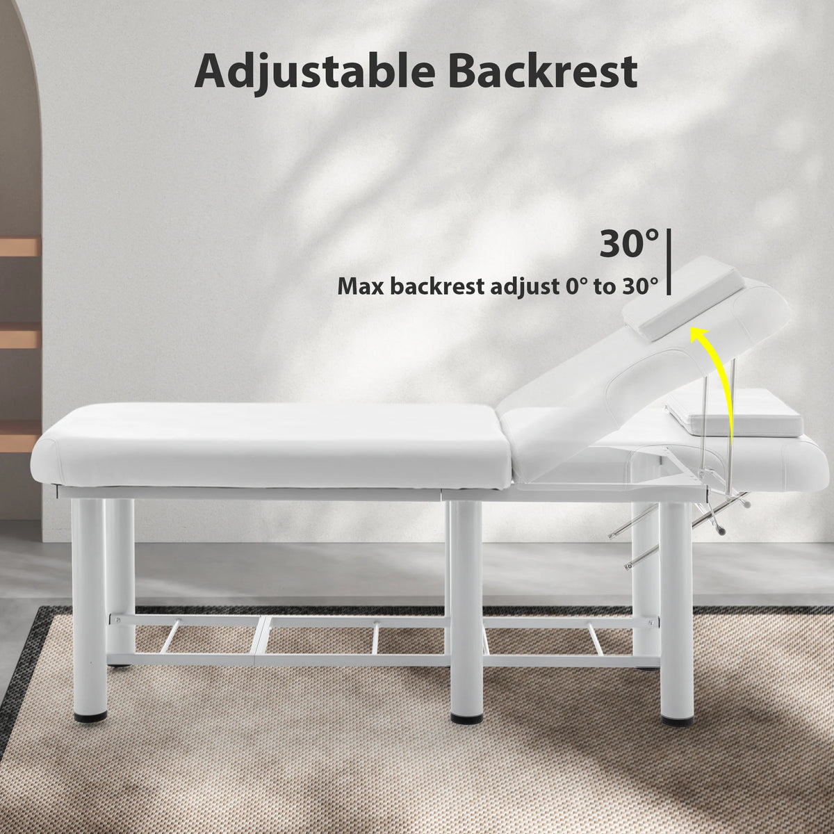 Height Adjustable Portable Folding Upholstered Leather Massage Table