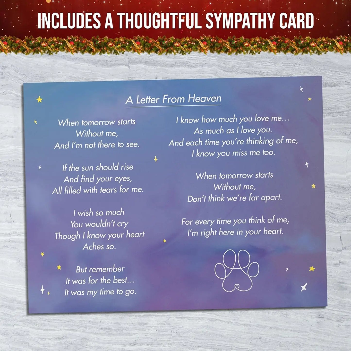 Keepsake for Departed Pets, Rainbow Bridge Message, Ease Sorrow of Pet Loss