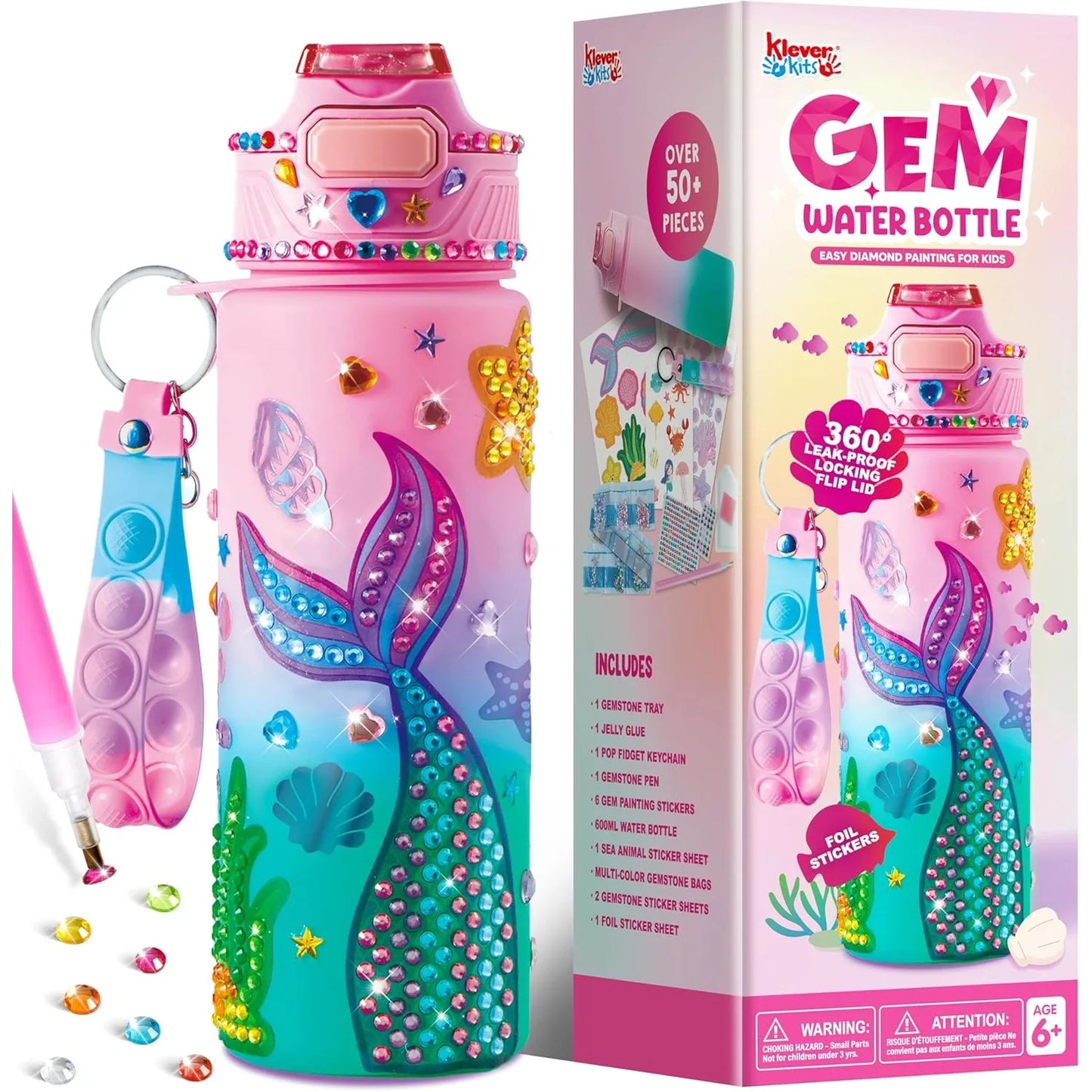 Joyfy Decorate Your Own Water Bottle Kit Mermaid Theme Diamond Painting Crafts For Girls
