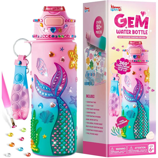 Joyfy Decorate Your Own Water Bottle Kit Mermaid Theme Diamond Painting Crafts For Girls