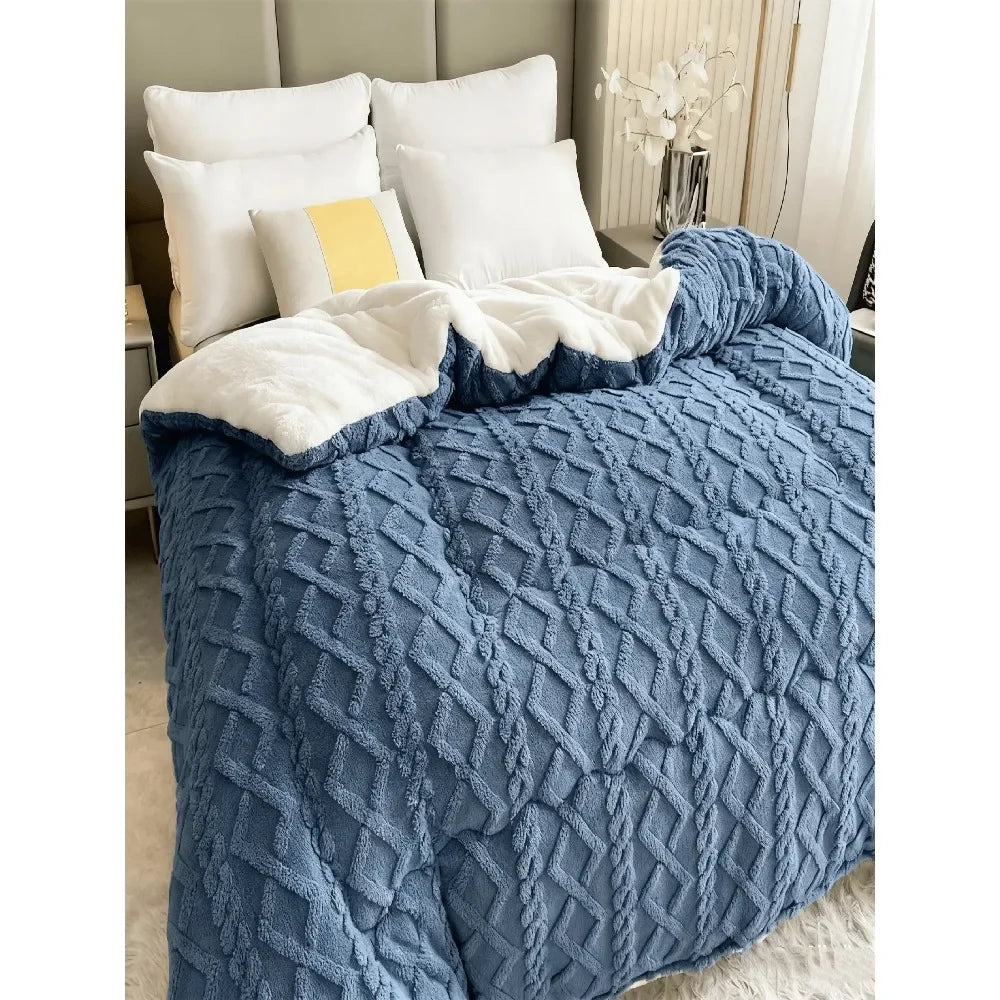 Luxurious Taffeta Plush All Seasons Blanket Hundred Percent Acrylic Jacquard