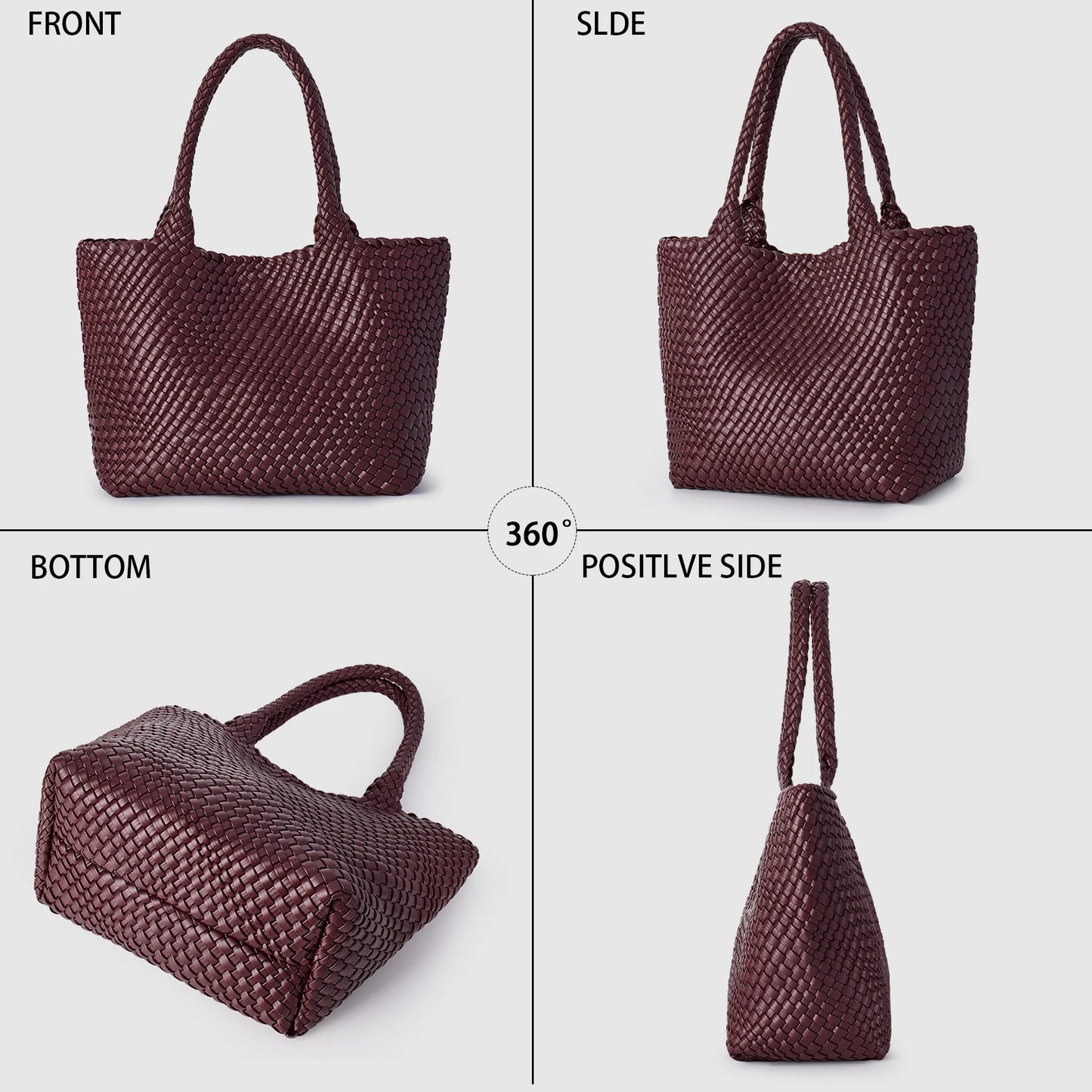 Woven Tote Bag For Women Handmade Soft Braided Purse