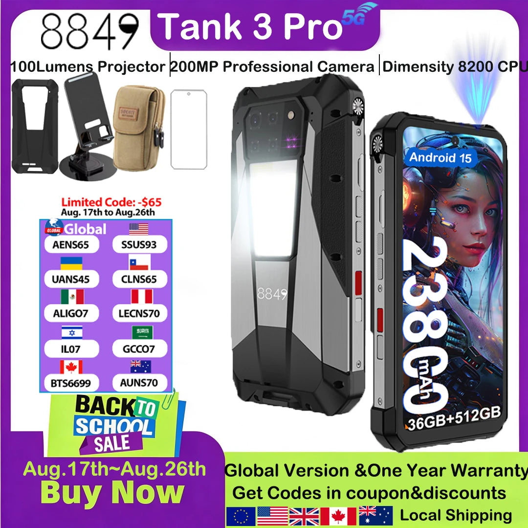 Unihertz Tank 3 Pro Rugged Projector Smartphone With Camera