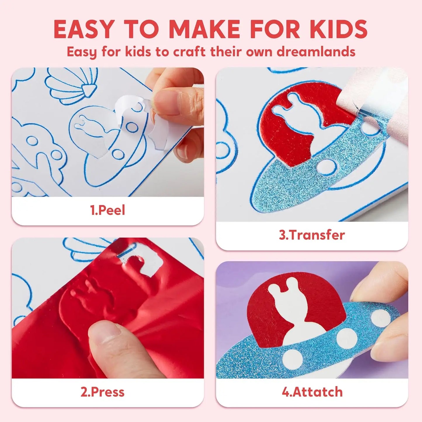 Joyfy Foil Art Kit Mess Free Coloring For Kids Travel