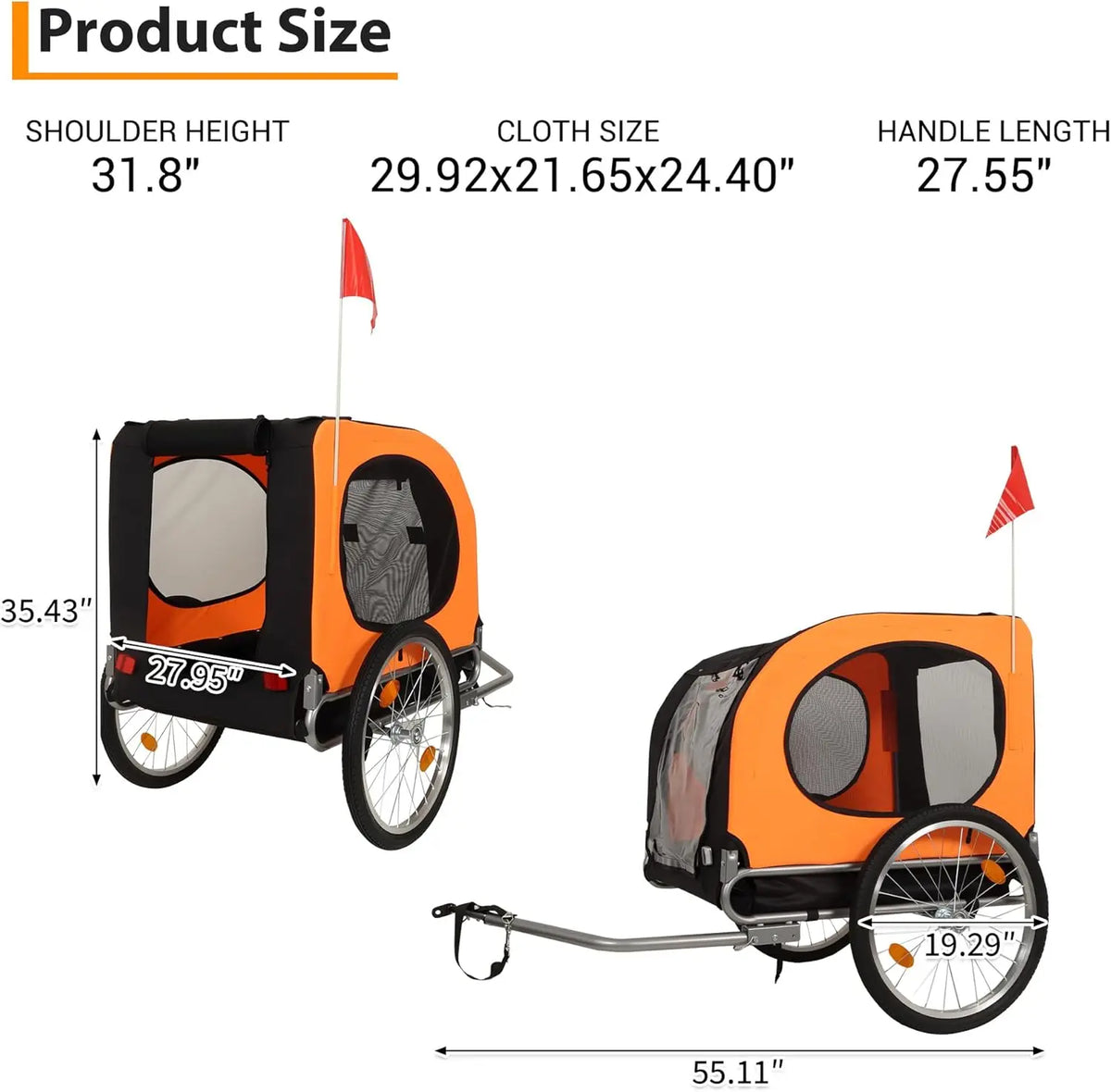 Twister Ck Foldable Dog Bike Trailer Universal Pet Bicycle Carrier