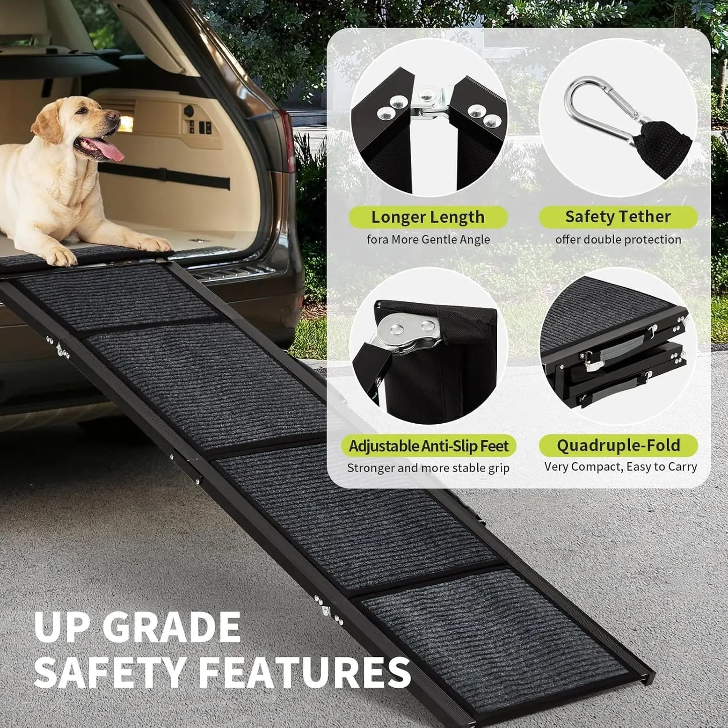 HiMISSDog Dog Ramp for Car Folding Pet Steps