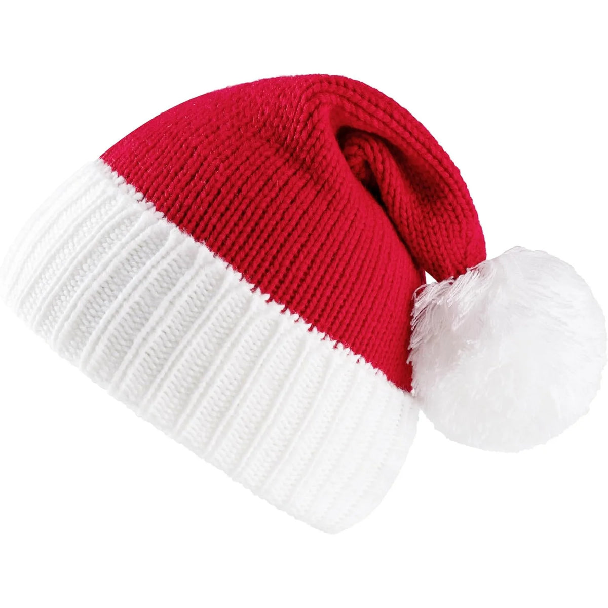 Knitted Santa Elf Hat With Pom Poms For Christmas Parties