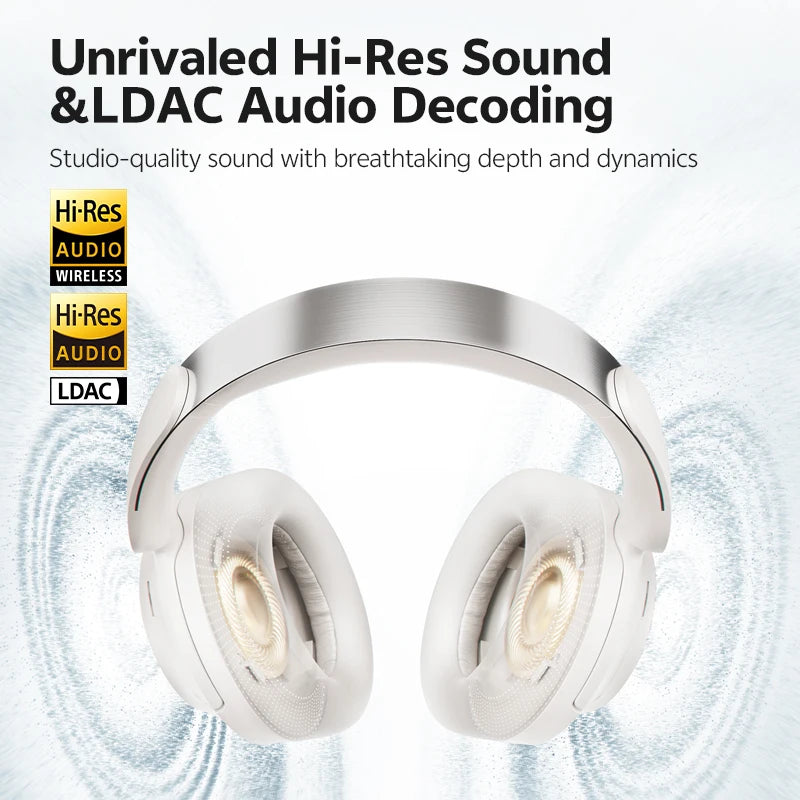 QCY H3S Over Ear Headphone HiRes LDAC Wireless ANC Earphone Bluetooth 6.0