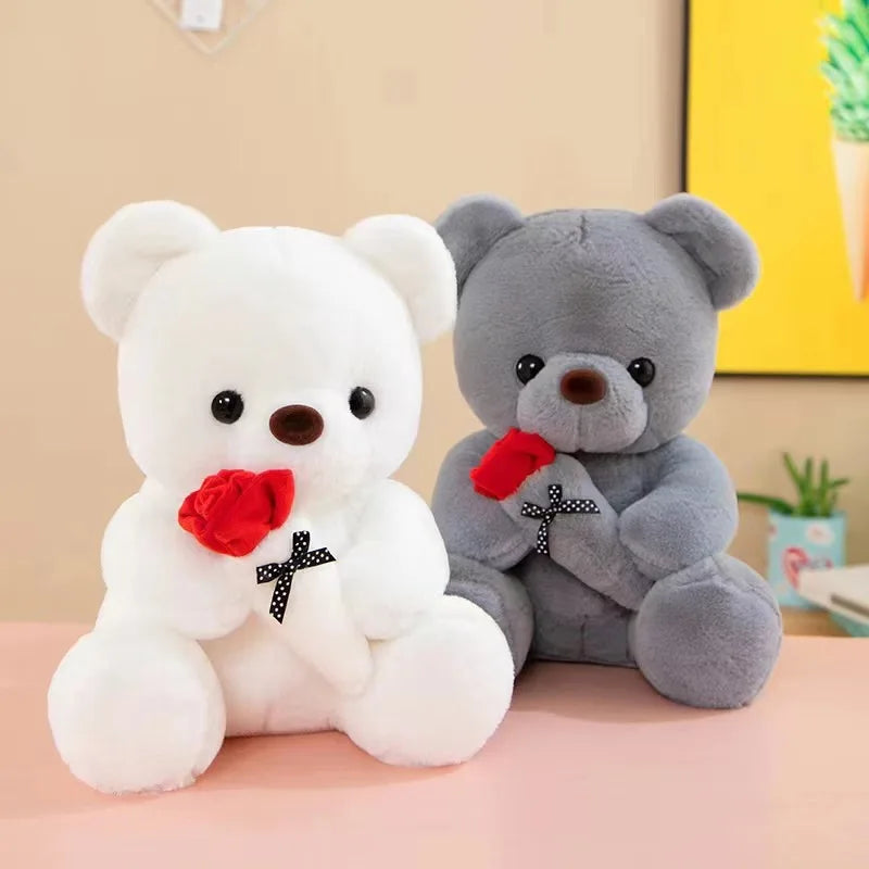 Rose Bear Plush Toy Romantic Gift For Girlfriend Valentines Day