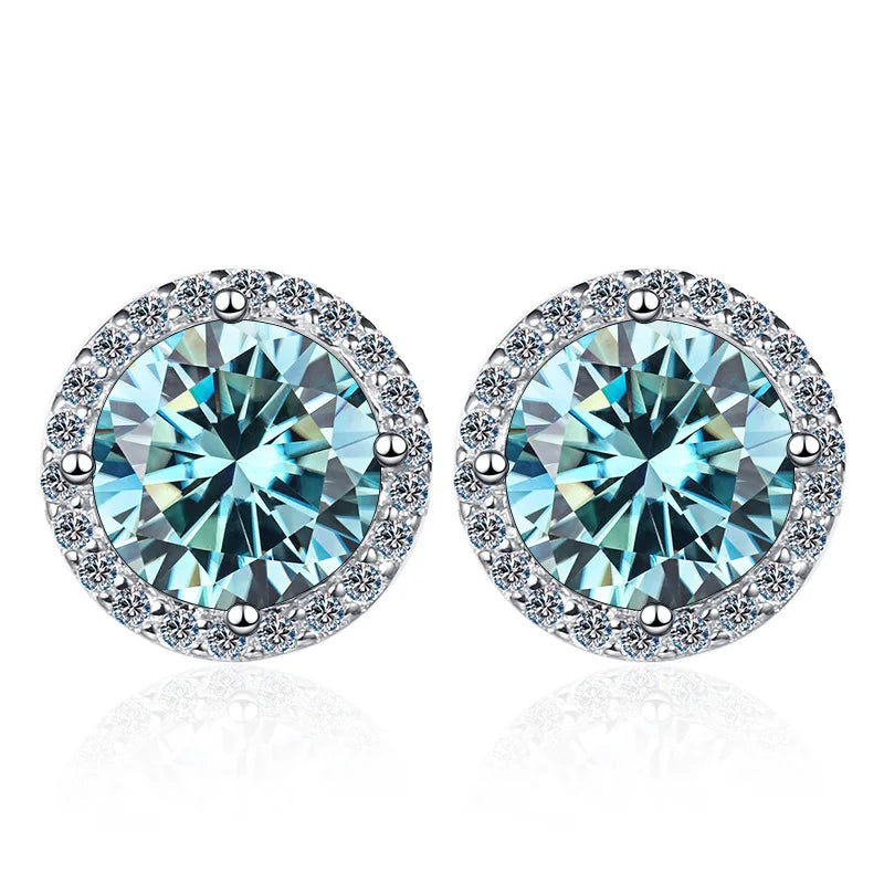 Premium Sterling Silver Moissanite Stud Earrings For Women