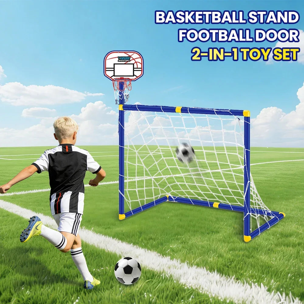 Kmoist 2 In 1 Sports Toy Basketball And Football Goal