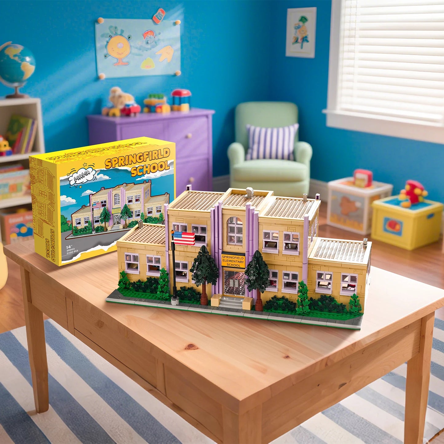 Barweer Springfield Elementary Building Blocks Modular Architecture Set For Kids