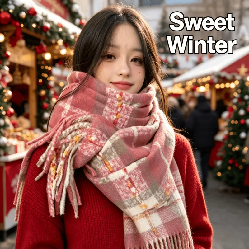 Knit Scarf Neck Warmer Shawl for Winter Travel Wear