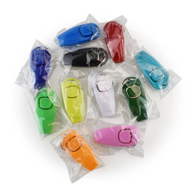Dog Clicker And Whistle 2 In 1 Training Aid With Key Ring