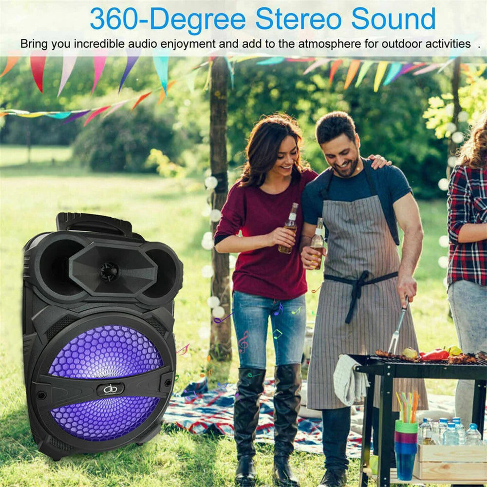 Curuk Portable Wireless Bluetooth Speaker With Led Lights And Mic