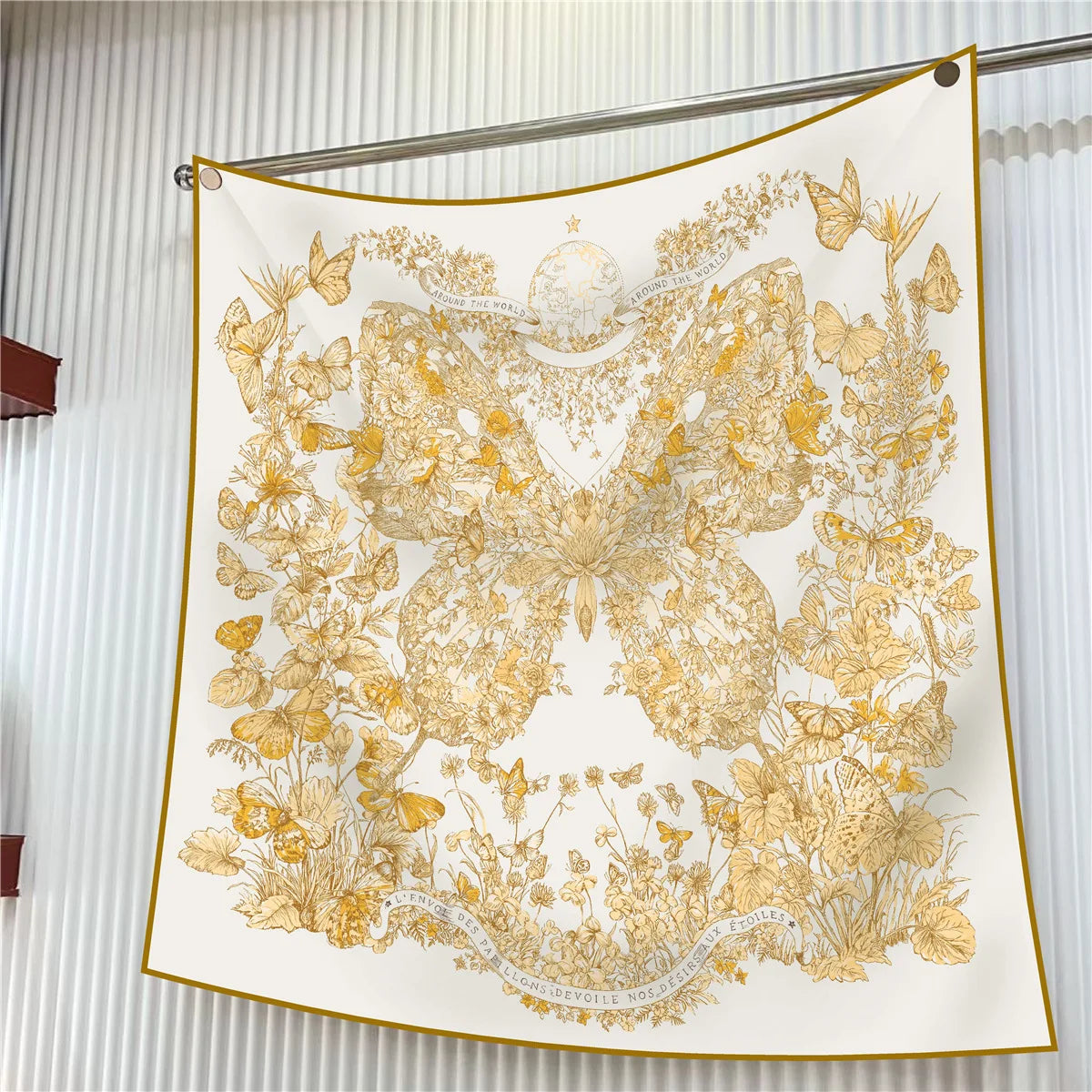 Elegant Silk Floral Square Scarf for Women Hijab Shawl Accessory