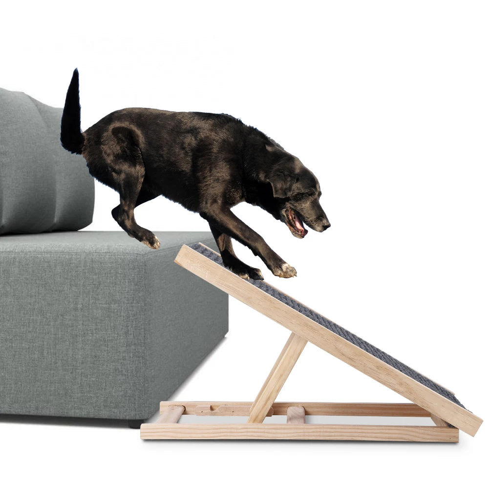 HiMISSDog Wooden Adjustable Folding Dog Ramp