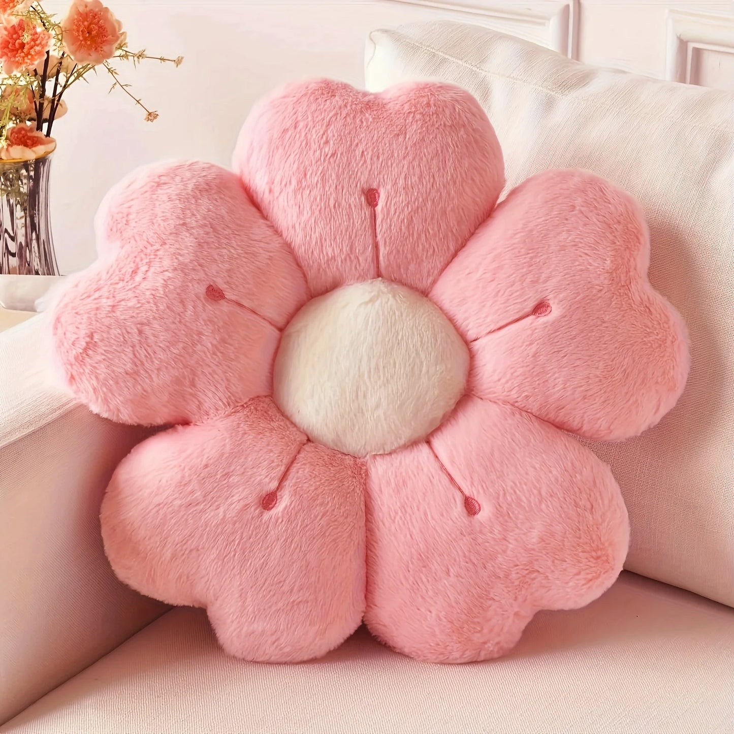 Soft Plush Daisy Flower Throw Pillow Cozy Decorative Cushion Bed