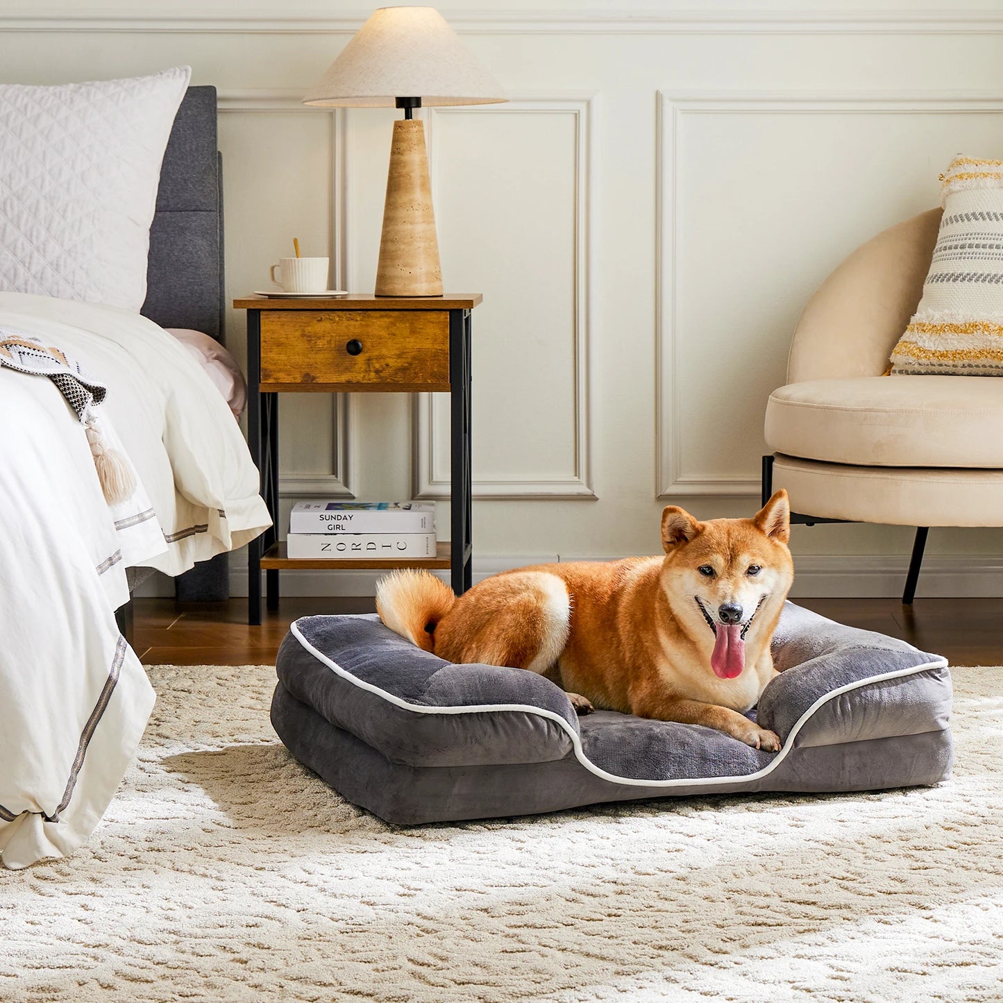 JHK Orthopedic Dog Bed Memory Foam for Small Pets Comfort