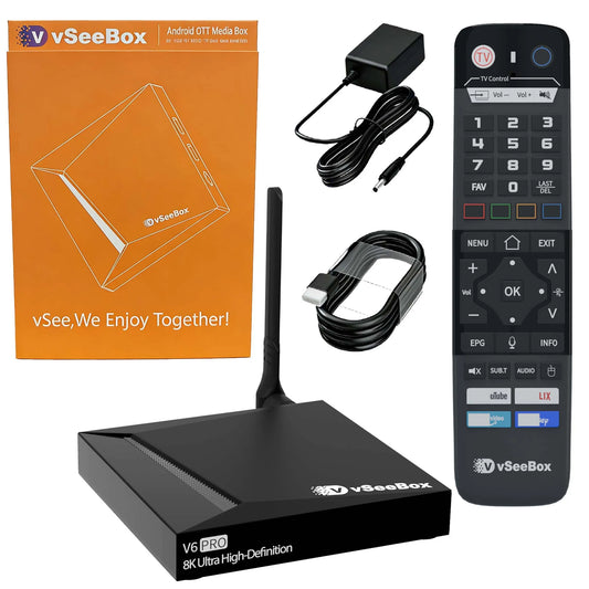 VSeeBox Android 11 Box 4GB 32GB Storage Parental Control Streaming