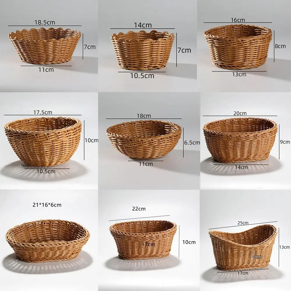 Handwoven Plastic Storage Basket For Kitchen And Home Organization