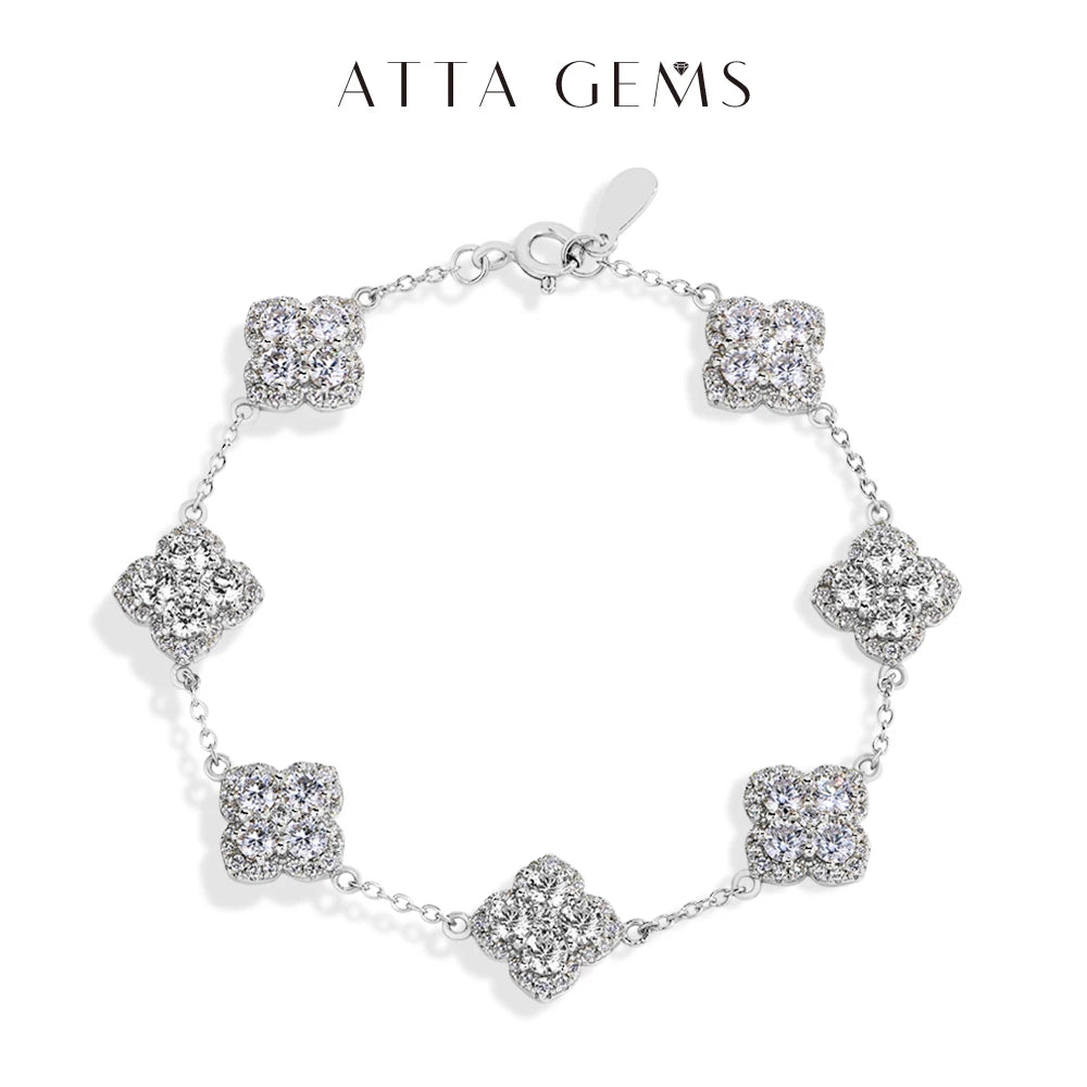 Attagems Exceptionally Luxurious Moissanite Bracelet S925 Sterling Plated Women Luxe