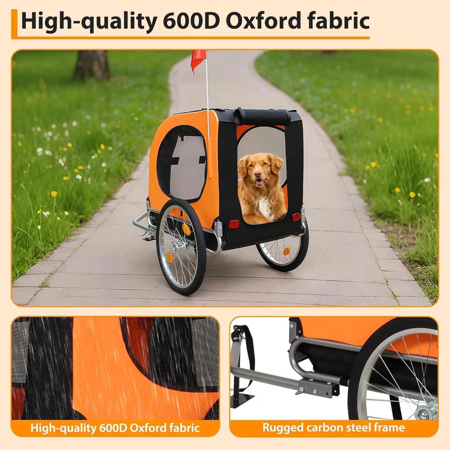 Twister Ck Foldable Dog Bike Trailer Universal Pet Bicycle Carrier