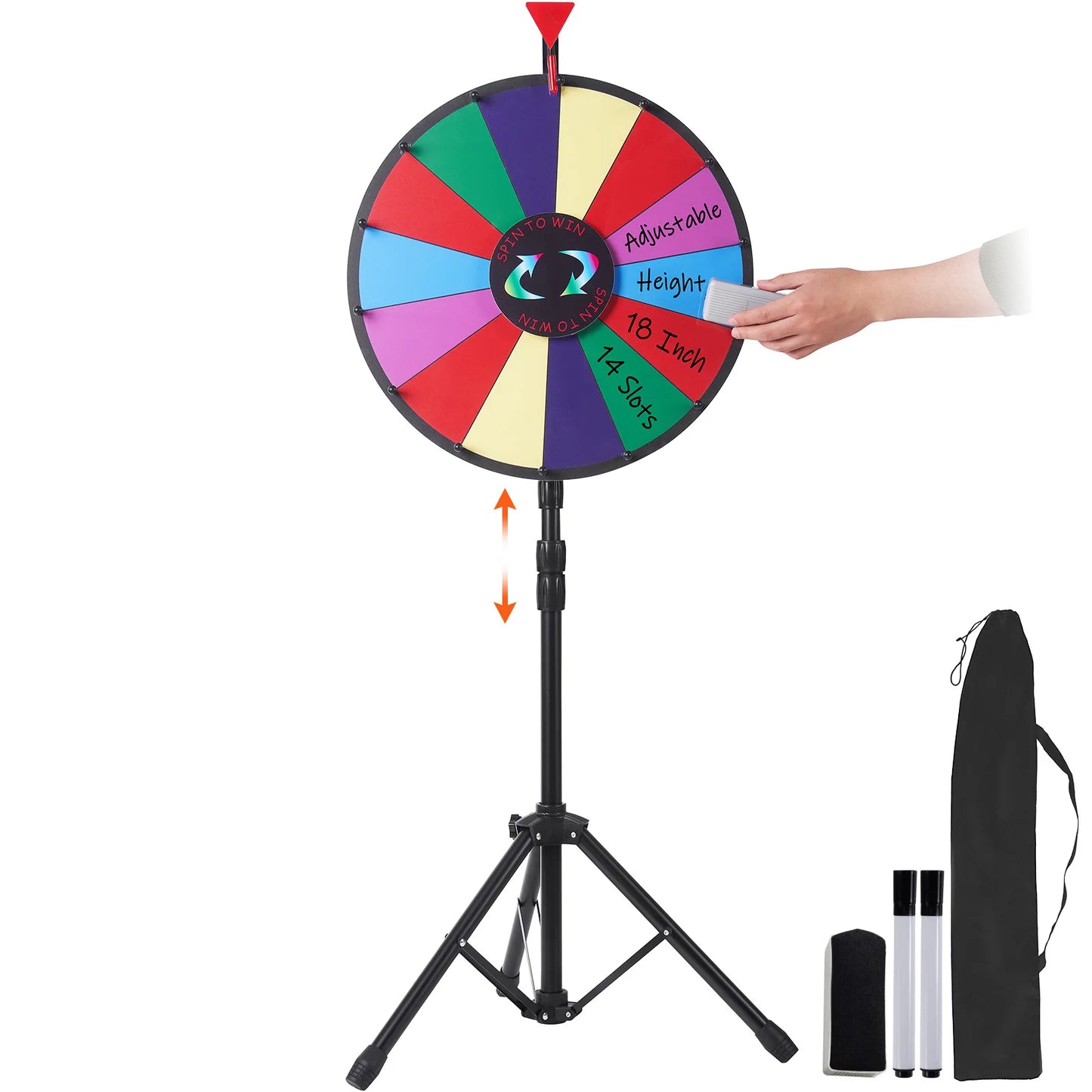 SucceBuy Tabletop Prize Wheel With Dry Erase Surface And Foldable Stand 14 Slots