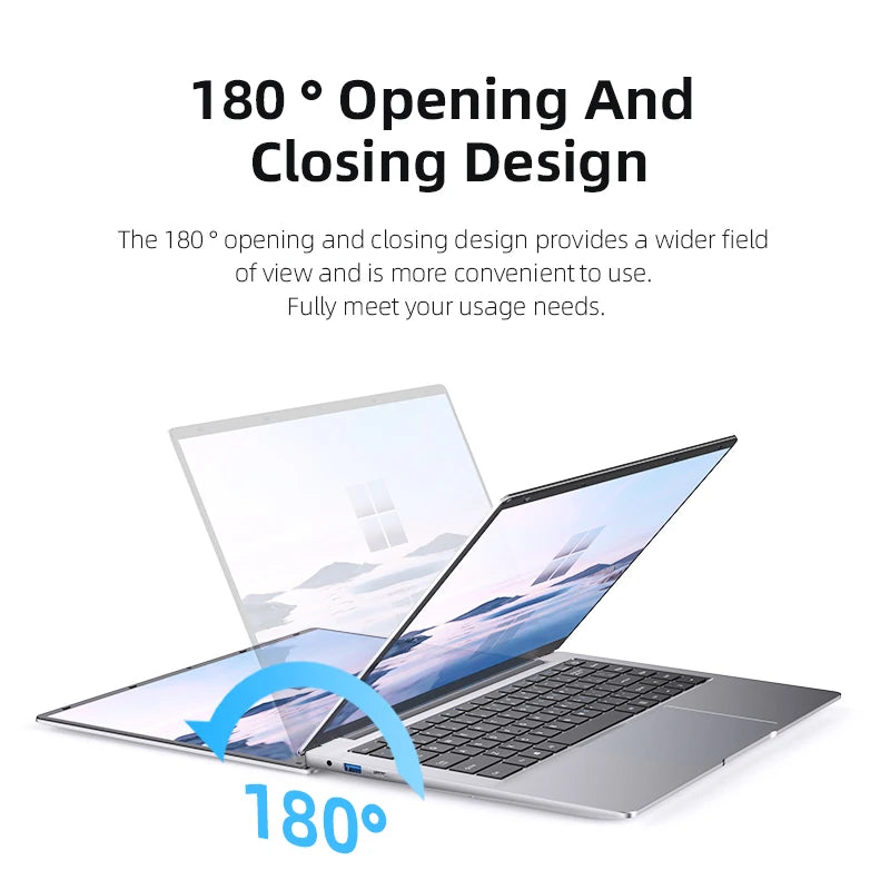 Erilles Windows 11 Pro Laptop Atom A3950 12GB 1TB/2TB SSD