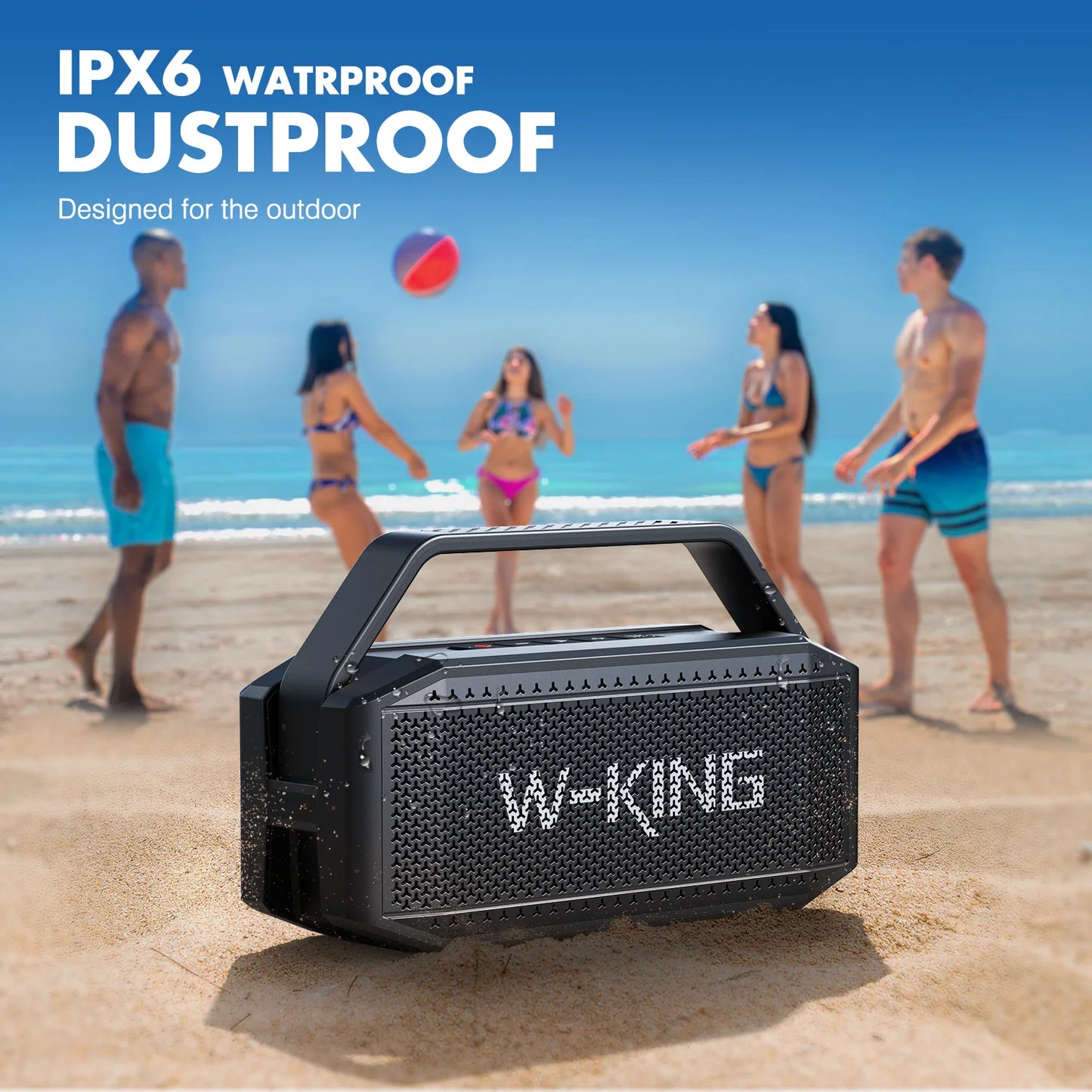 W-King D9-1 Portable Bluetooth Speaker With Subwoofer And IPX6 Waterproof