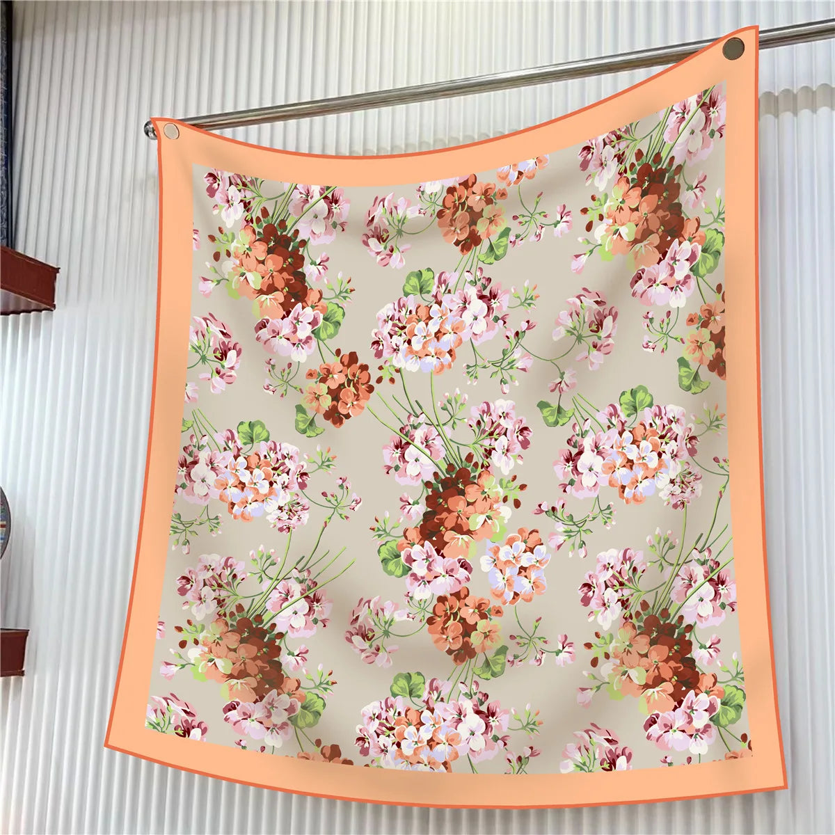 Elegant Silk Floral Square Scarf for Women Hijab Shawl Accessory
