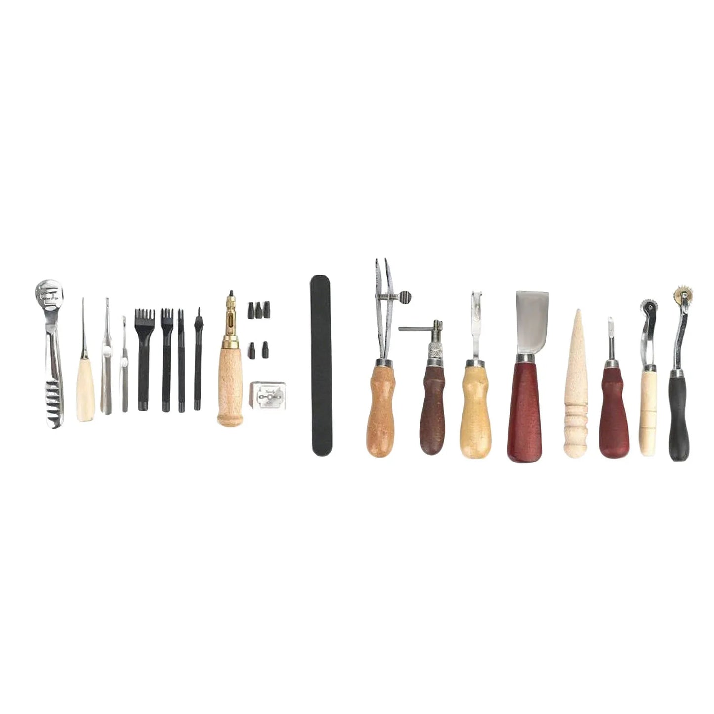 Bymaocar Leather Craft Tools Kit 19 Pcs Sewing Punching Cutting Set