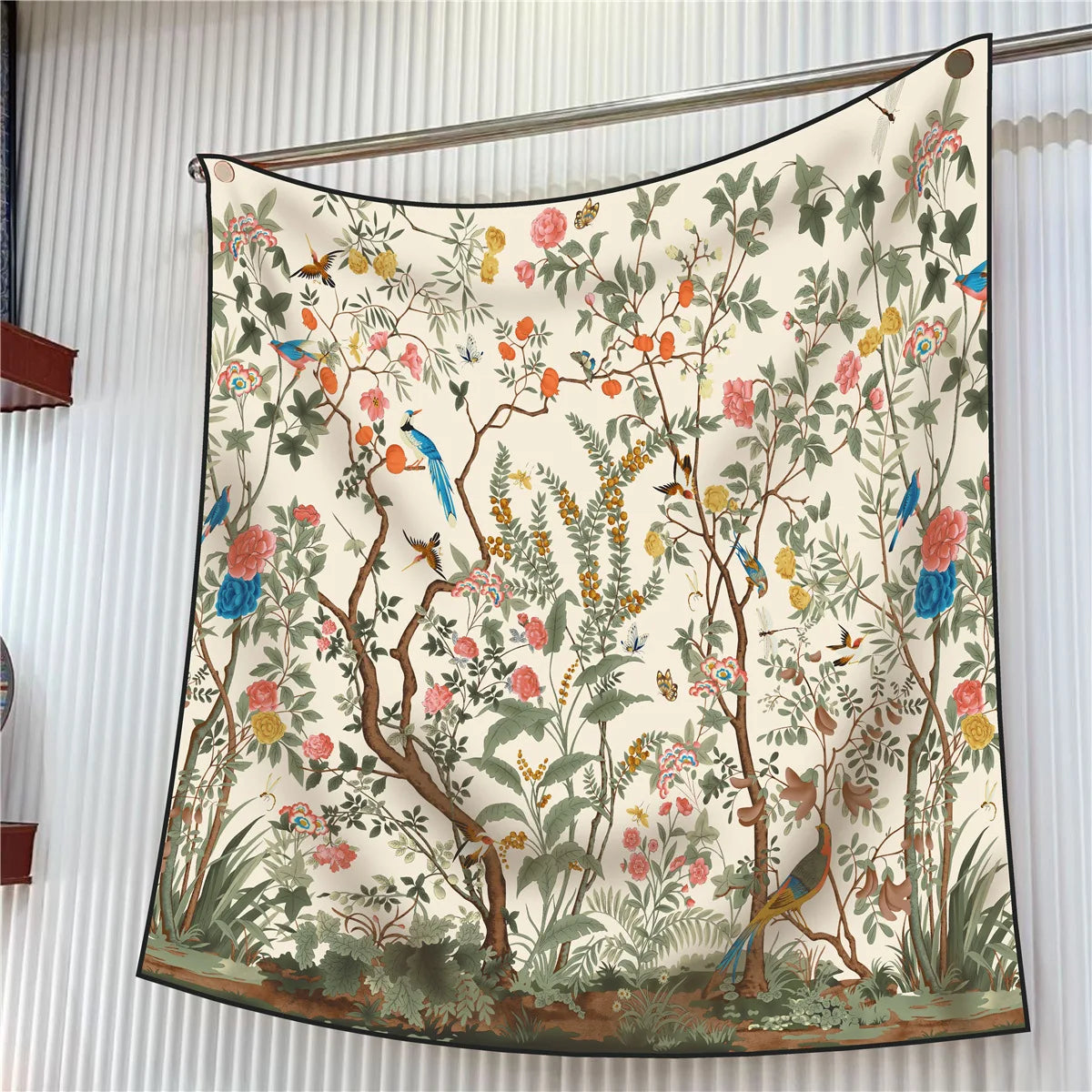 Elegant Silk Floral Square Scarf for Women Hijab Shawl Accessory