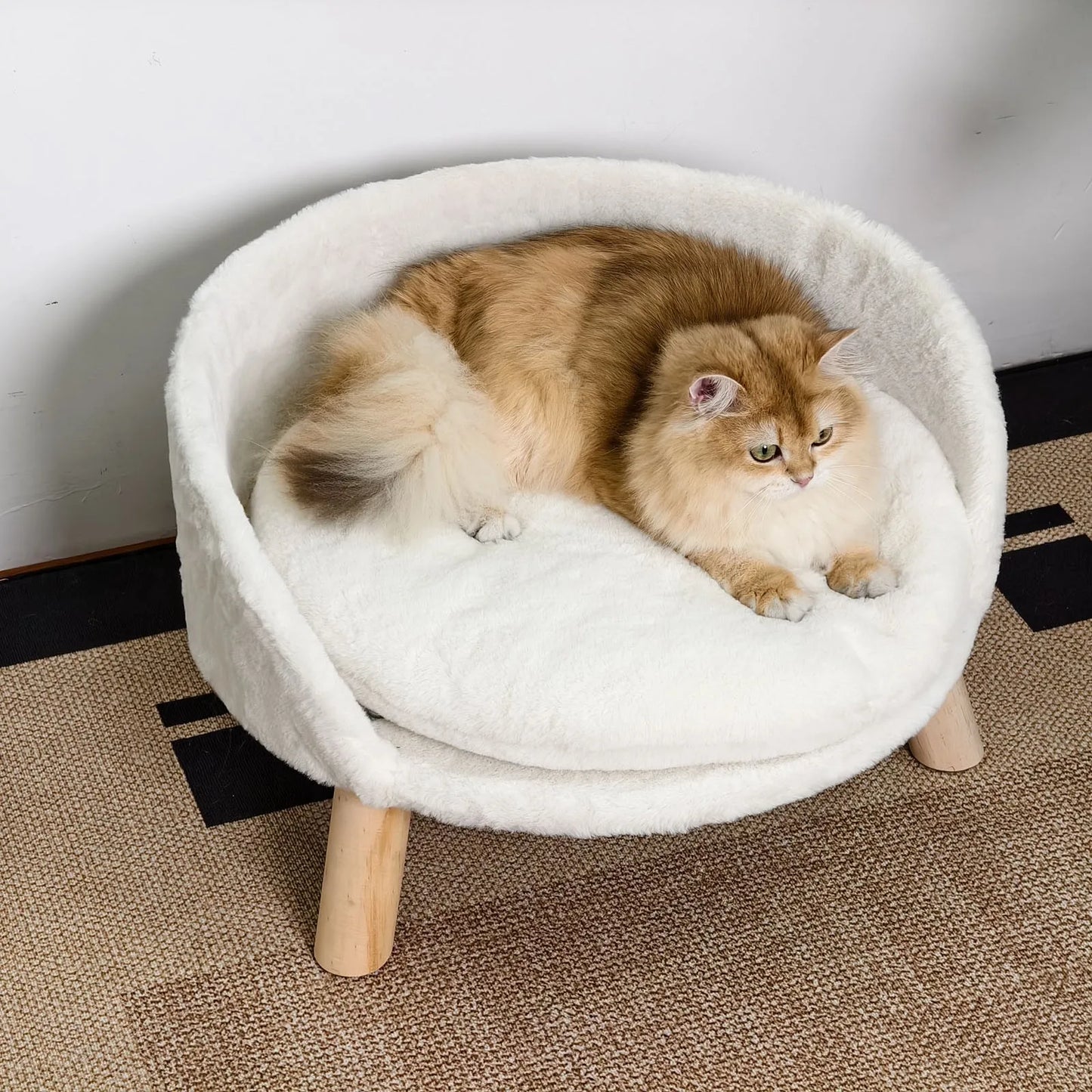 BORWART Elevated Dog Cat Sofa Bed With Removable Cushion