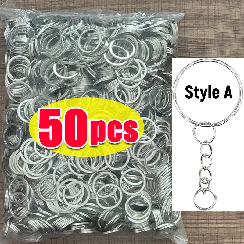 Metal Blank Key Ring DIY Keychain Split Ring For Men Women