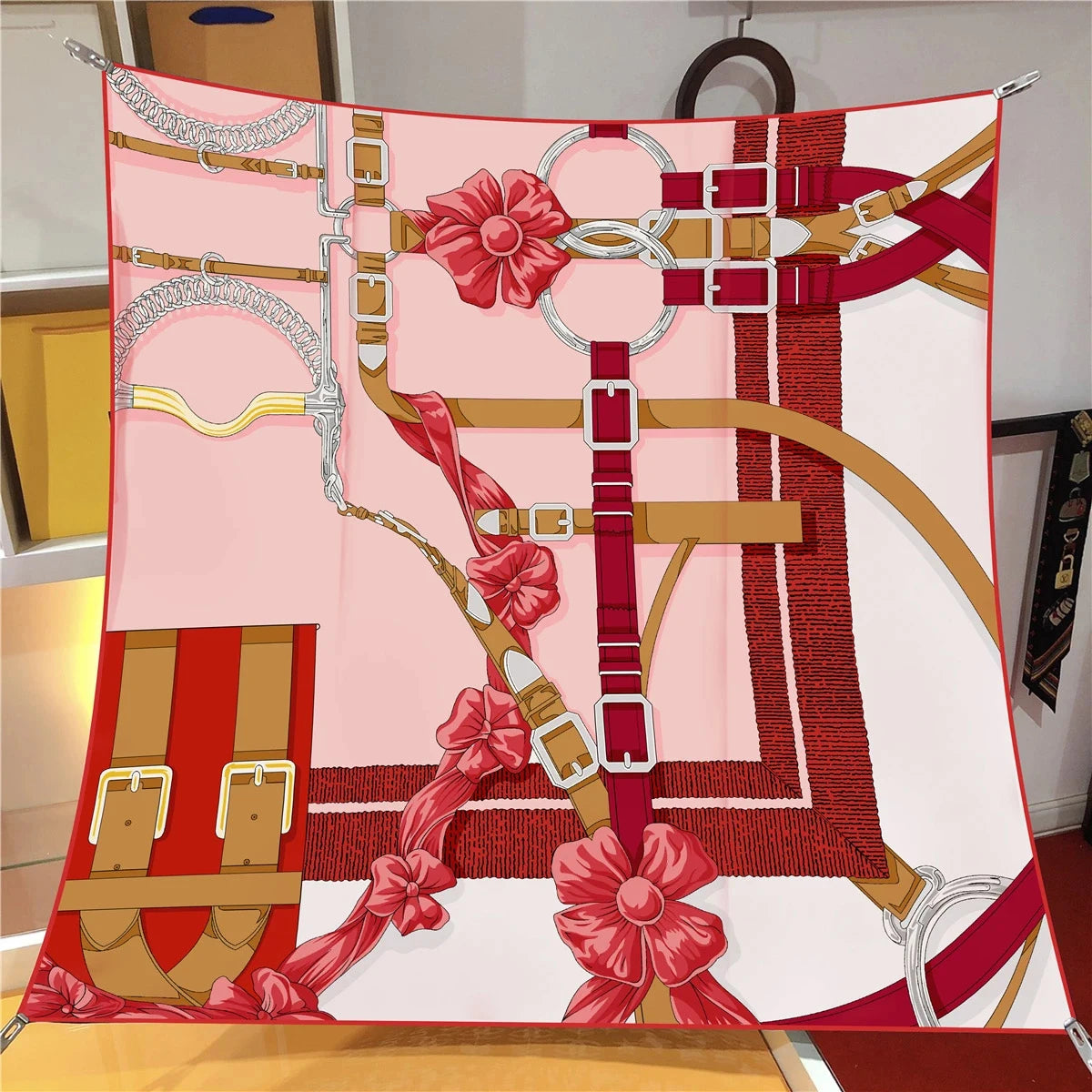 Polyester Print Scarf For Women Sun Protection Square Headscarf