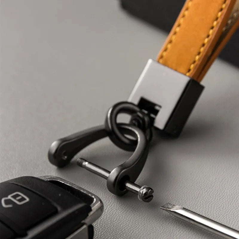 Omuda PremiumGrade GenuineLeather CarKey Chain With ExtraDurable BuckleRing Premium Protection