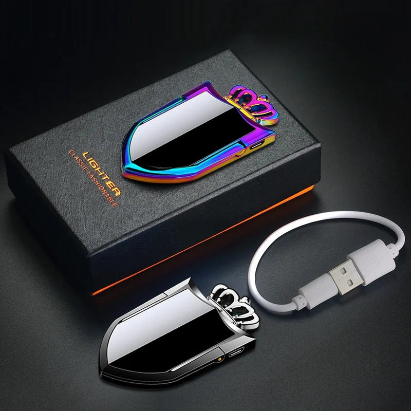 TopFlames Crown Shaped Electronic Lighter With Phone Stand USB Fast Charging