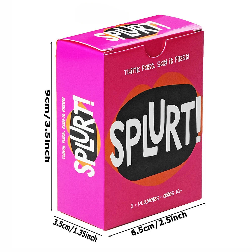 Splurt Quick Think Say It First Party Card Game Portable